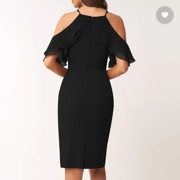 BRAND NEW GABBY SKYE LACE OVERLAY STRAPPY COLD SHOULDER MIDI DRESS - Picture 14 of 14